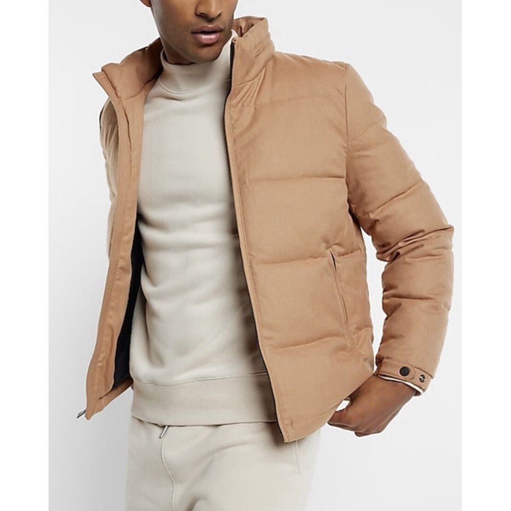 Express Lightweight Puffer Jacket Brown Tan Men's XL